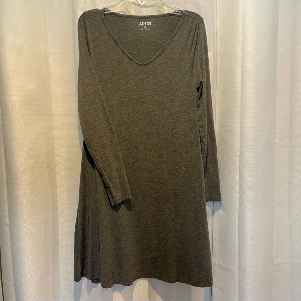 Apt. 9 Grey Long Sleeve TShirt Dress
